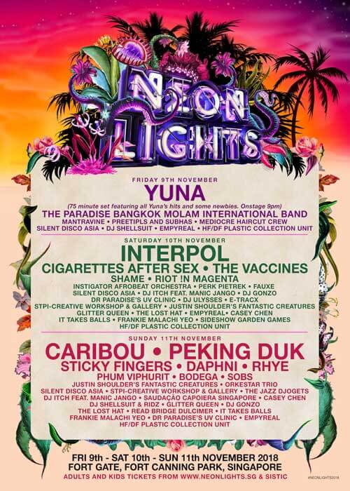 Neon Lights Singapore 2018 Final Line Up